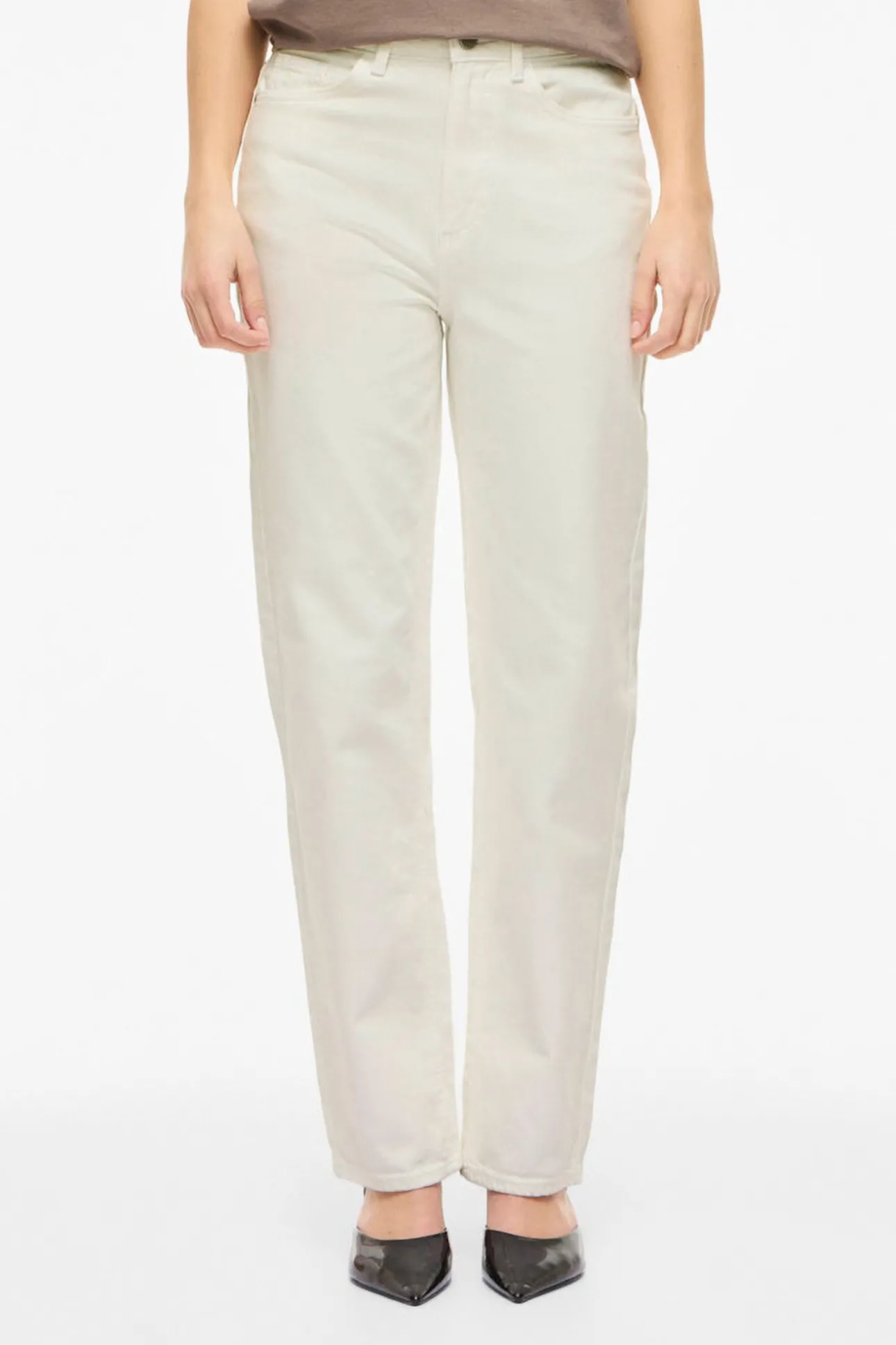 Pantalón vaquero recto con cintura alta