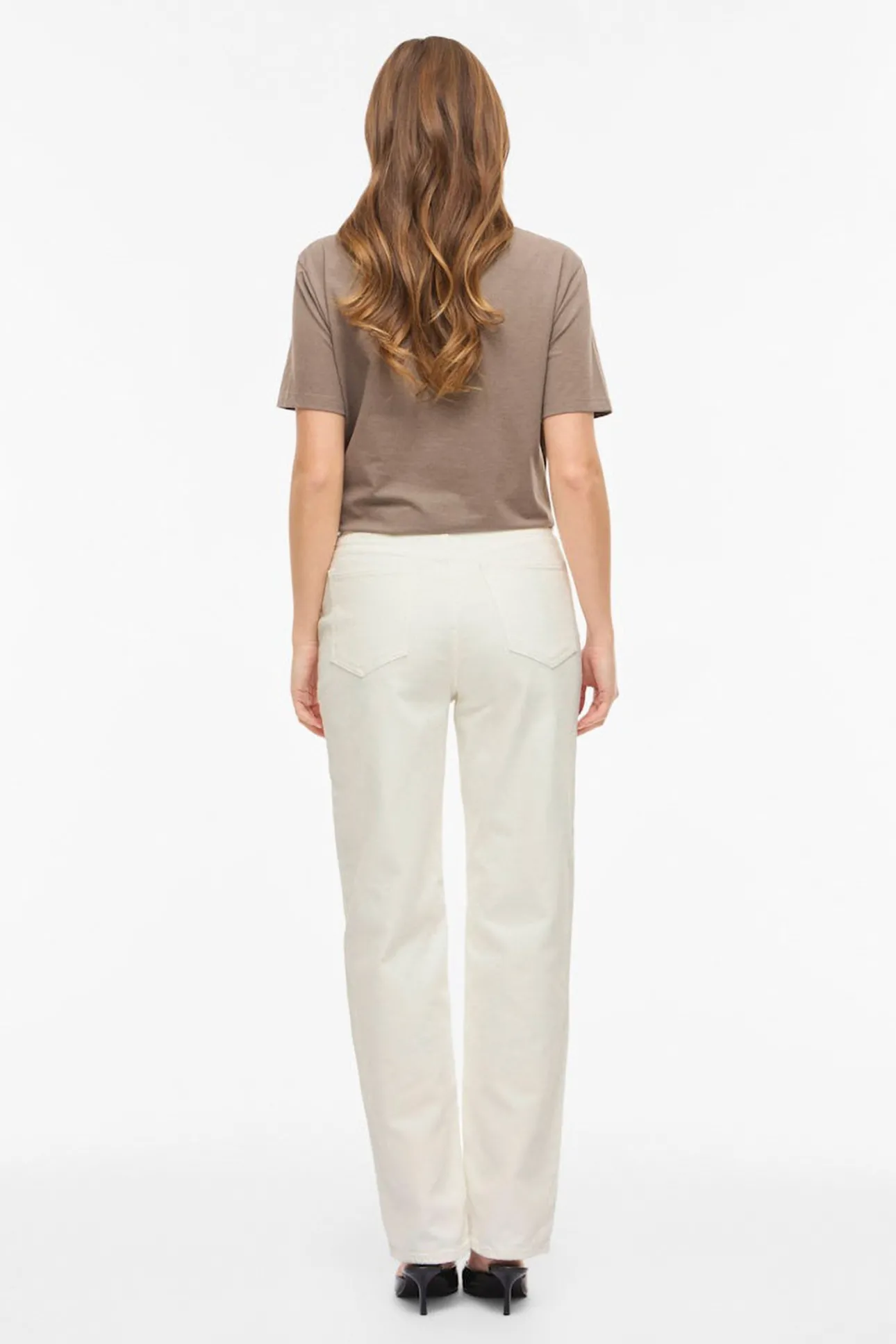 Pantalón vaquero recto con cintura alta