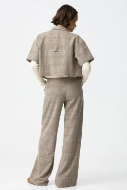 Pantalones Pierna Ancha con Pliegues