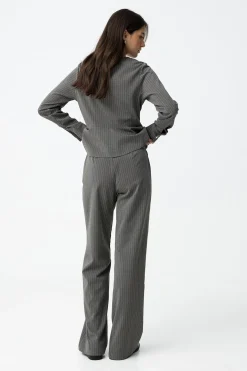 Pantalones Rectos a Rayas