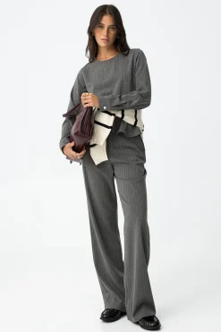 Pantalones Rectos a Rayas