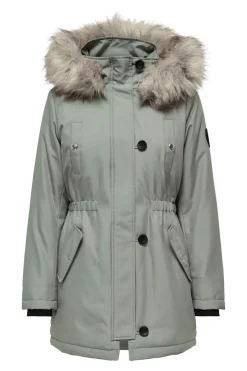 Parka con capucha con pelo