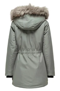 Parka con capucha con pelo