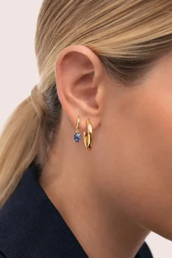 Pendiente Suelto Aro Catalina Stone Baño Oro