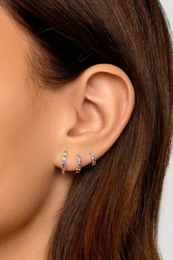 Pendiente Suelto Aro Cleo M Colors Plata