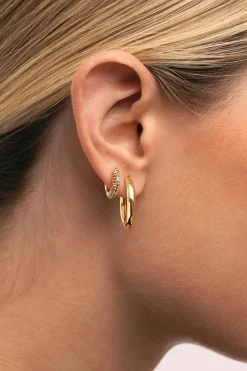 Pendiente Suelto Aro Scarlett Dance Baño Oro