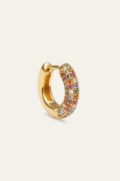 Pendiente Suelto Aro Scarlett Dance Ba&ntilde;o Oro