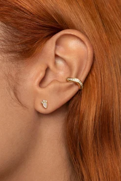 Pendiente Suelto Ear Cuff Hailey Ba&ntilde;o Oro