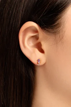 Pendiente Suelto Sea Seahorse Plata Ba&ntilde;o Oro