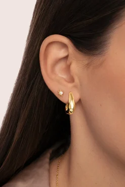 Pendiente Suelto Solar Plata Baño Oro