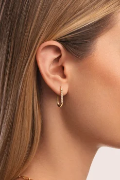 Pendientes Aro Bibi Acero Ba&ntilde;o Oro