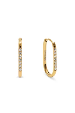 Pendientes Aro Bibi Acero Ba&ntilde;o Oro