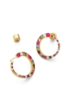 Pendientes Circle Estellar Ba&ntilde;o Oro
