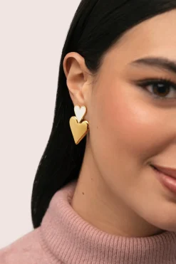 Pendientes Duo d'amour Ba&ntilde;o Oro