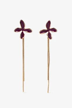 Pendientes Florales Esmaltados con Flecos