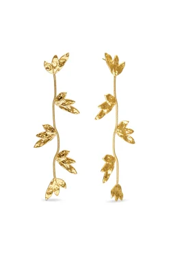 Pendientes Florenda Acero Ba&ntilde;o Oro