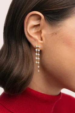 Pendientes Long Scarlett Ba&ntilde;o Oro