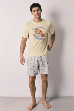 Pijama corto hombre 100% algod&oacute;n Garfield