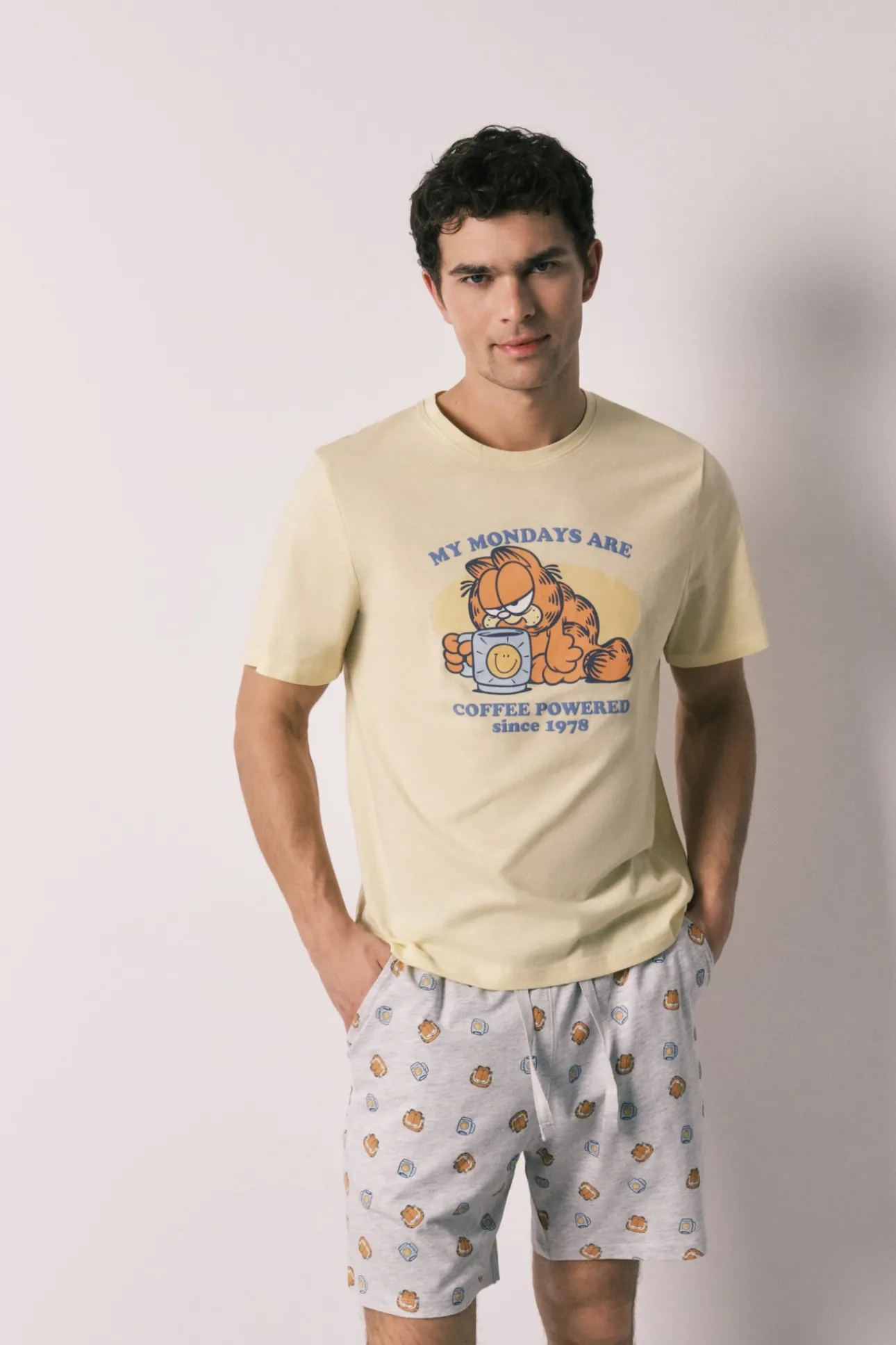 Pijama corto hombre 100% algodón Garfield