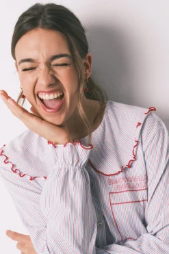 Pijama largo algod&oacute;n cuello bobo