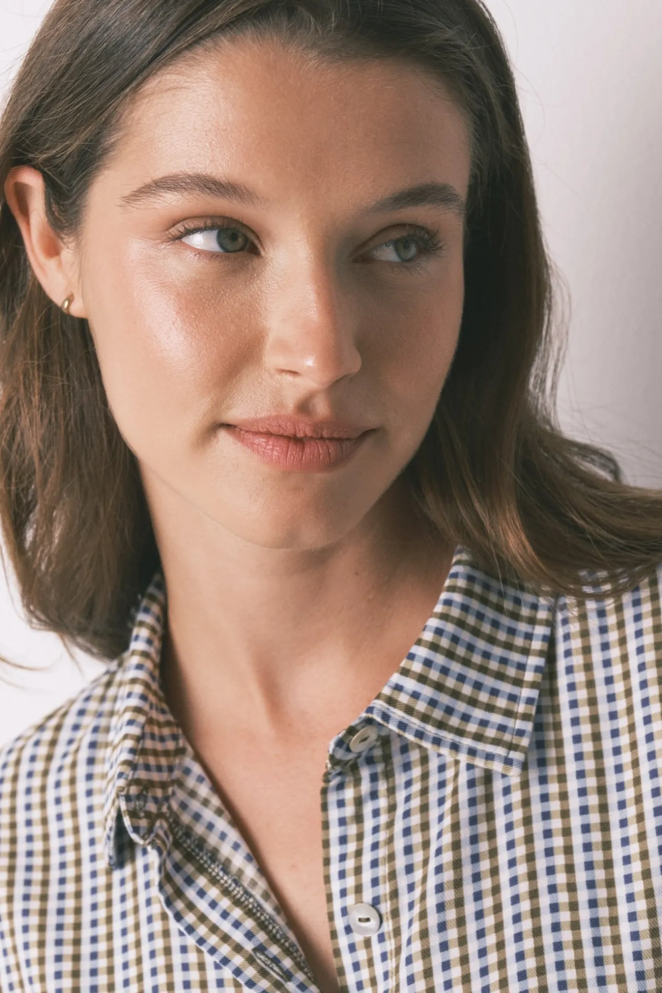 Pijama largo camisero cuadros y topos