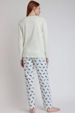 Pijama largo estampado Stitch para mujer