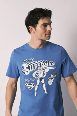 Pijama largo hombre 100% algod&oacute;n Superman