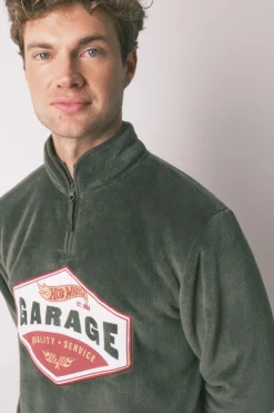 Pijama largo hombre polar verde Hotwheels