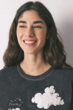 Pijama largo polar gris estampado Moomin