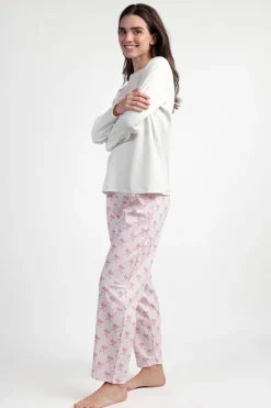 Pijama largo rayas lazos Barbie 100% algod&oacute;n