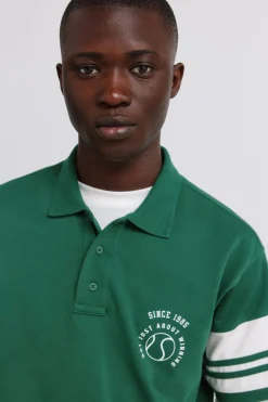 Polo piqu&eacute; mangas bloques contraste regular fit