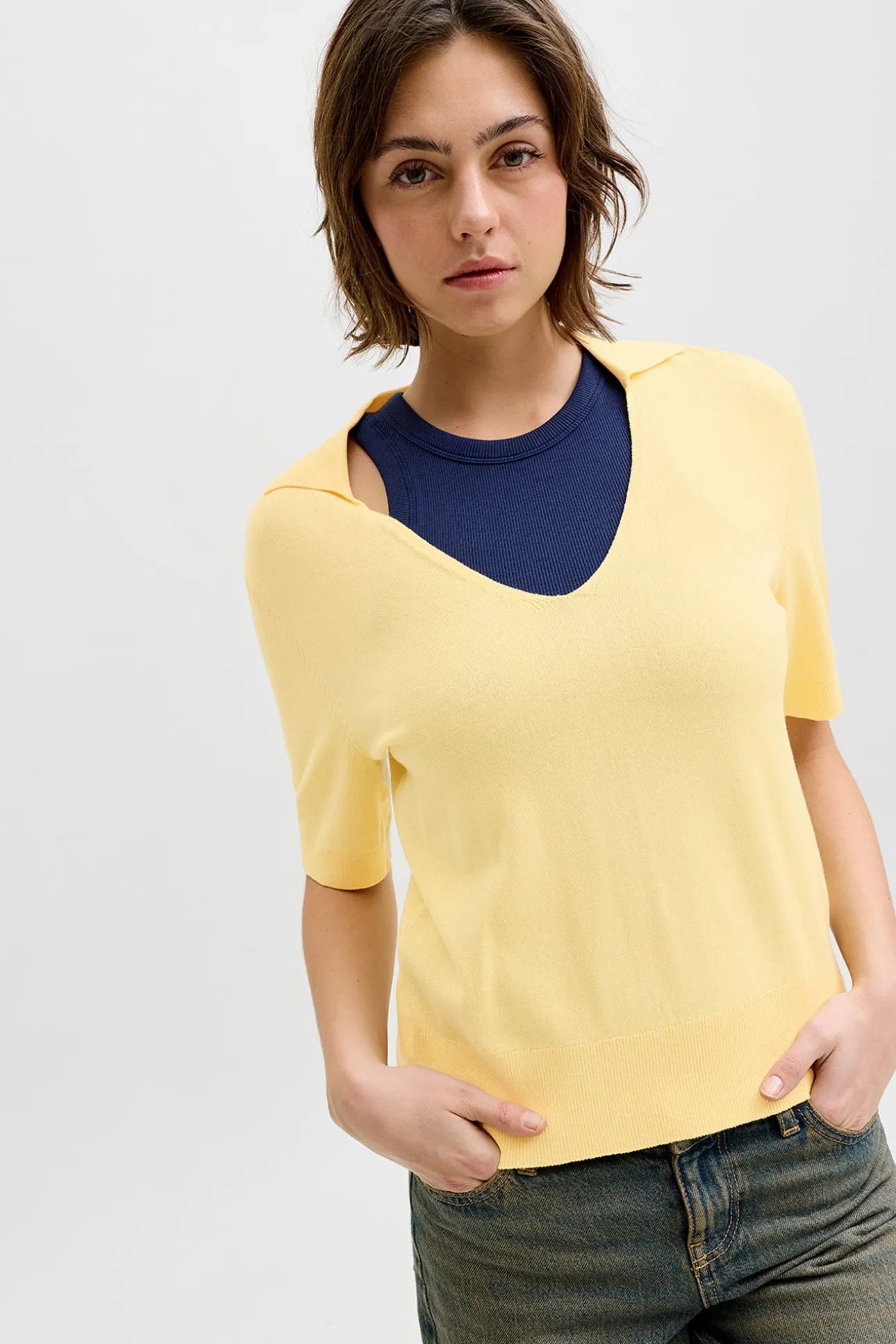 Polo punto manga corta regular