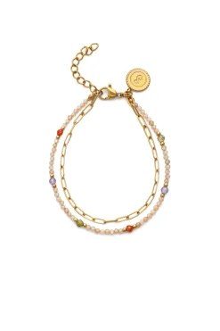 Pulsera Double Glam Acero B.Oro