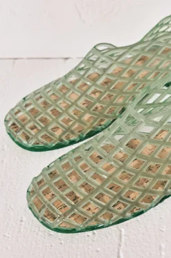 Sandalias jelly efecto red verde