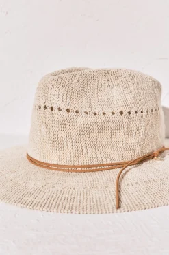 Sombrero efecto rafia beige