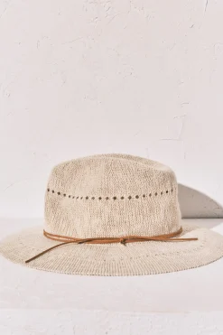 Sombrero efecto rafia beige