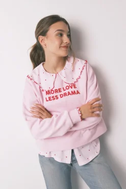 Sudadera algod&oacute;n rosa