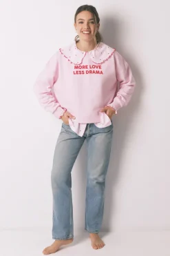 Sudadera algod&oacute;n rosa