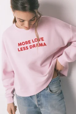 Sudadera algod&oacute;n rosa