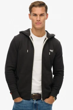 Sudadera b&aacute;sica cremallera y capucha con logotipo