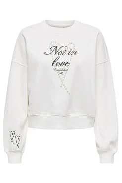 Sudadera cropped detalle perlas