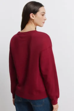 Sudadera cuello boho aplicaciones