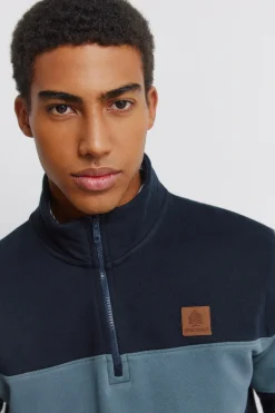 Sudadera cuello camionero bloques color