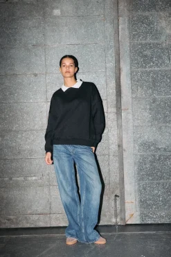 Sudadera cuello camisa