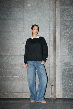 Sudadera cuello camisa