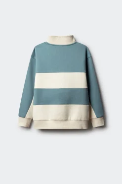 Sudadera cuello subido a rayas ni&ntilde;o