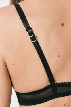 Sujetador cl&aacute;sico tul negro bordado BEAUTIFUL