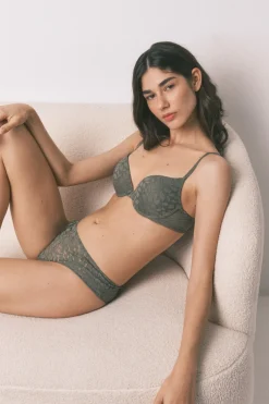 Sujetador GORGEOUS push up encaje kaki