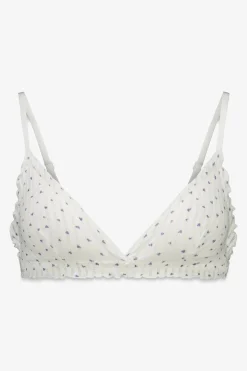 Sujetador triangular algod&oacute;n blanco corazones NATURAL