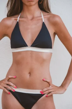 Top bikini triangular contraste B&W